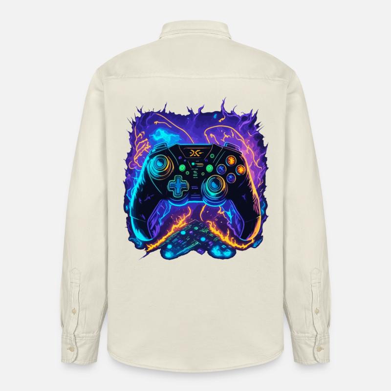 Powerful Gaming Controller Art - Relaxed Fit Unisex Organic Hemd von Stanley/Stella - Natur