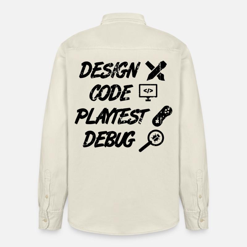 Débogage Playtest de code de conception - Chemise unisexe coupe décontractée bio Stanley/Stella - écru doux