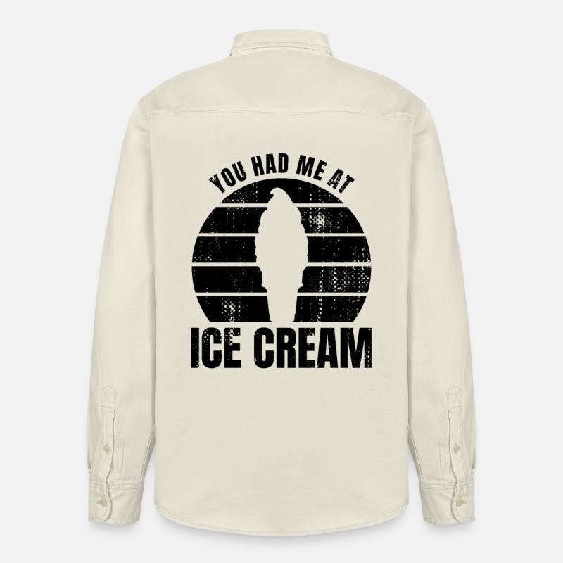 Du hattest mich bei Eiscreme - Relaxed Fit Unisex Organic Hemd von Stanley/Stella - Natur