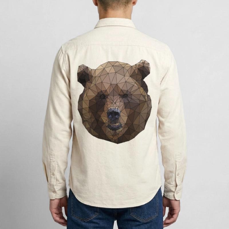 Polygonal Brown Bear Triangular Low Poly Art Relaxed Fit Unisex Organic Shirt by Stanley/Stella