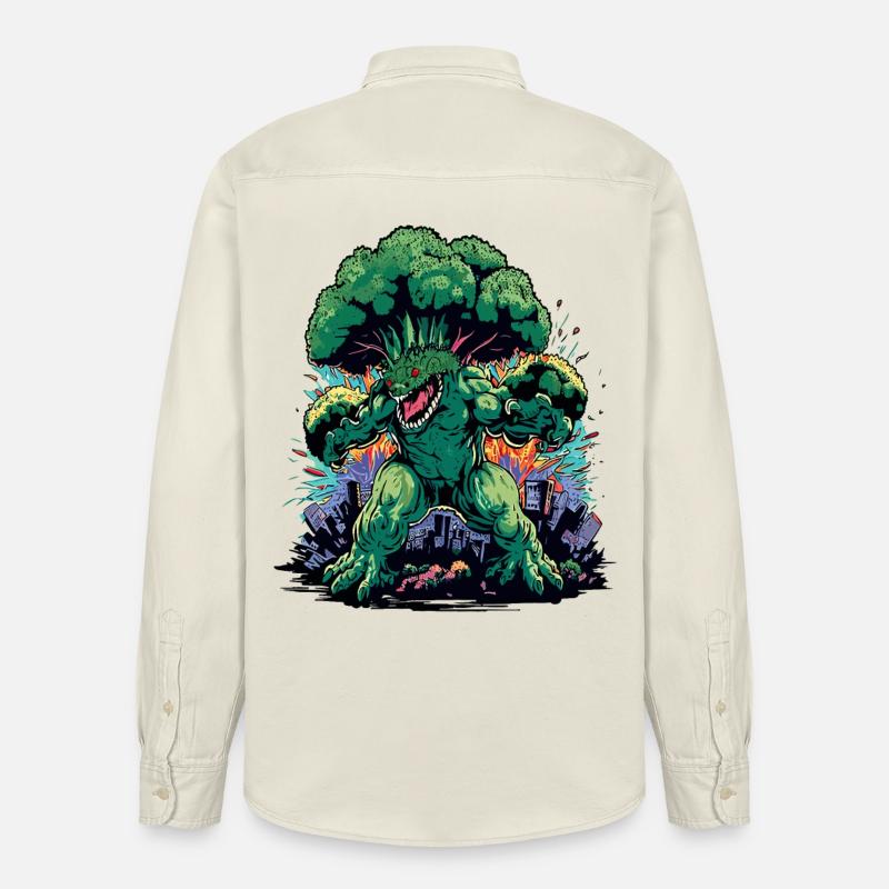Brokkozilla monstre géant de brocoli - Chemise unisexe coupe décontractée bio Stanley/Stella - écru doux