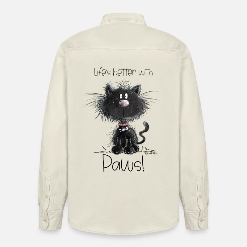 Droll chat noir avec des chats disant - Chemise unisexe coupe décontractée bio Stanley/Stella - écru doux