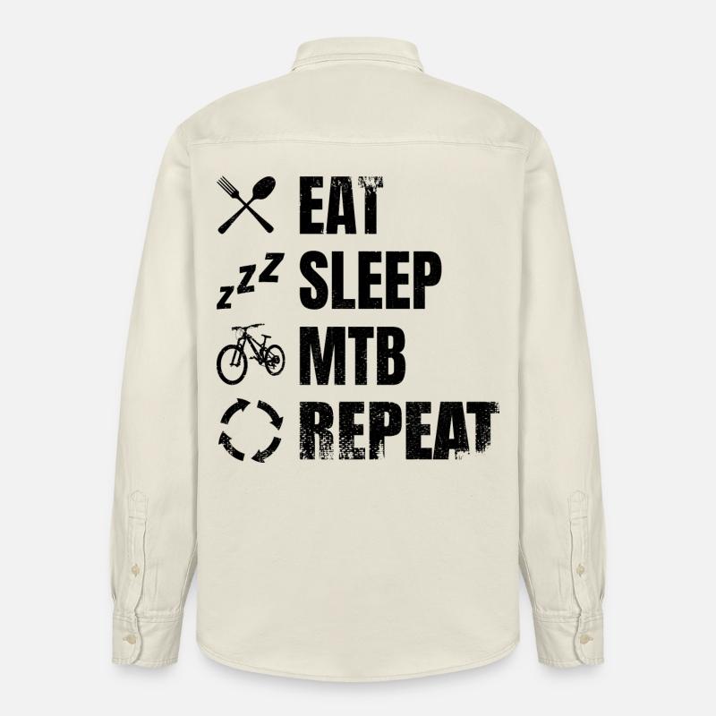 Mountainbiker Routine - Relaxed Fit Unisex Organic Hemd von Stanley/Stella - Natur
