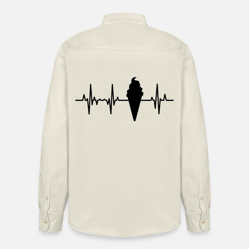 Palpitations cardiaques de crème glacée - Chemise unisexe coupe décontractée bio Stanley/Stella - écru doux