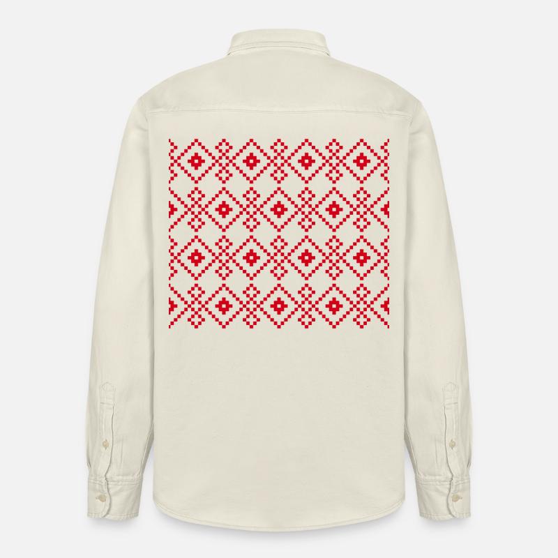 Pull uni de Noël (rouge) - Chemise unisexe coupe décontractée bio Stanley/Stella - écru doux