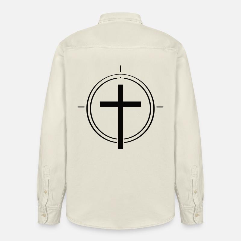 Simplement chrétien – Croix de la foi - Chemise unisexe coupe décontractée bio Stanley/Stella - écru doux