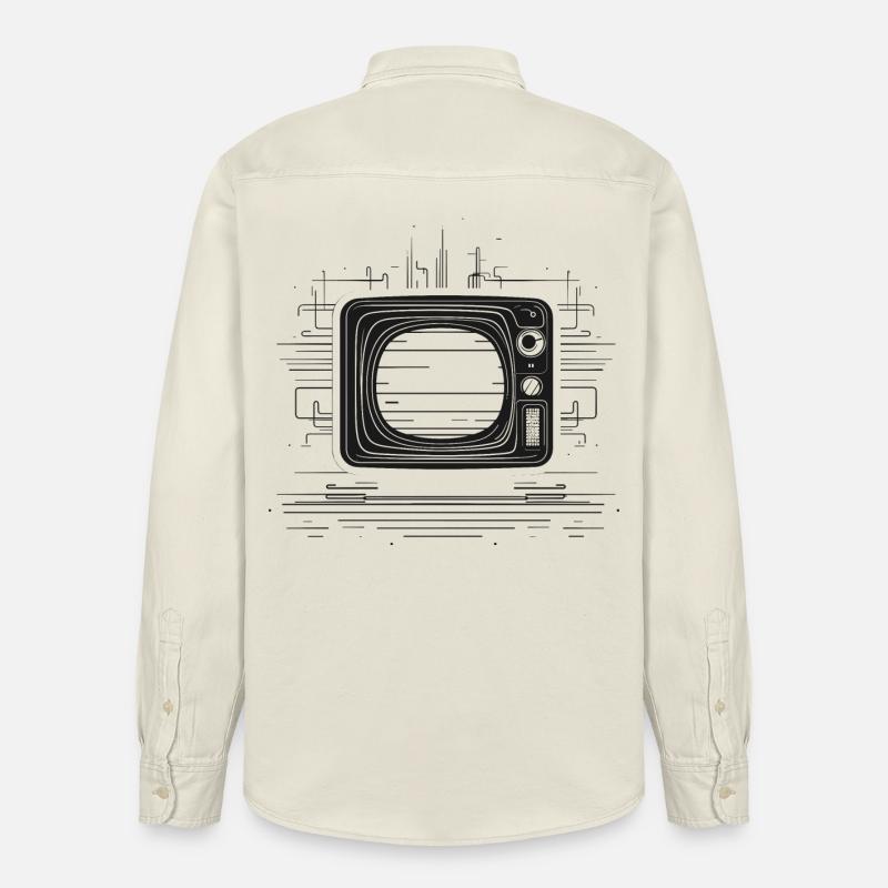 Retro TV Zeichnung - Relaxed Fit Unisex Organic Hemd von Stanley/Stella - Natur