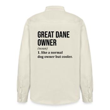 Great Dane - Relaxed Fit Unisex Organic Shirt by Stanley/Stella - soft Ecru - Back - AI Model Male 178 light (178cm)