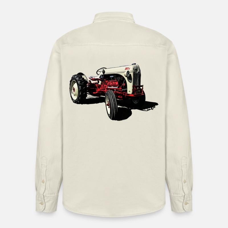 Oldtimer Traktor 8N - Relaxed Fit Unisex Organic Hemd von Stanley/Stella - Natur