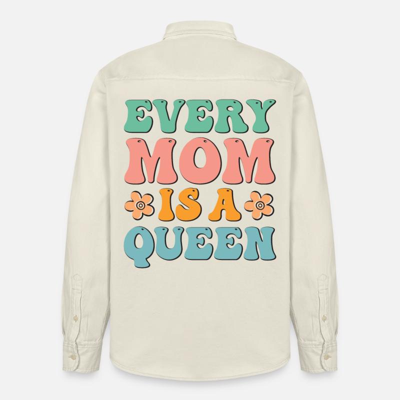 Chaque maman est une reine - Chemise unisexe coupe décontractée bio Stanley/Stella - écru doux