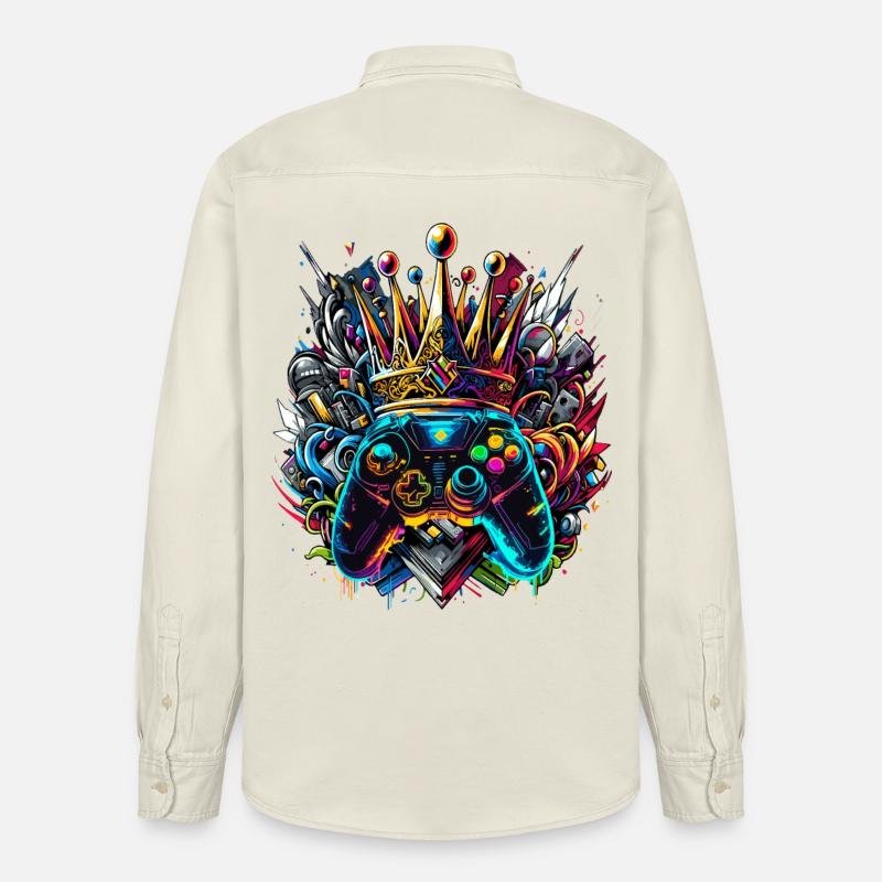 Königlicher Graffiti Gaming Controller - Relaxed Fit Unisex Organic Hemd von Stanley/Stella - Natur