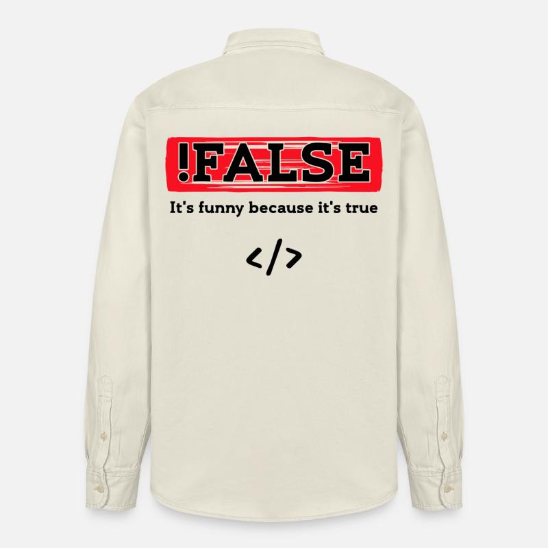 Code Debug Programmeur Développeur Dictons amusants - Chemise unisexe coupe décontractée bio Stanley/Stella - écru doux