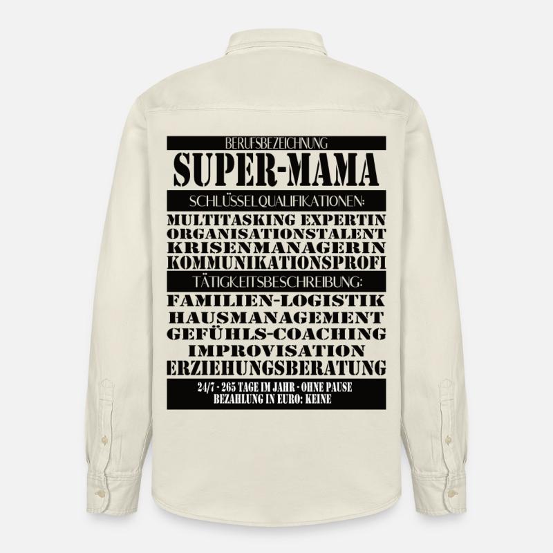 Super Mama – Multitasking ohne Pause - Relaxed Fit Unisex Organic Hemd von Stanley/Stella - Natur