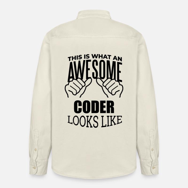 Coder - Relaxed Fit Unisex Organic Shirt by Stanley/Stella - soft Ecru