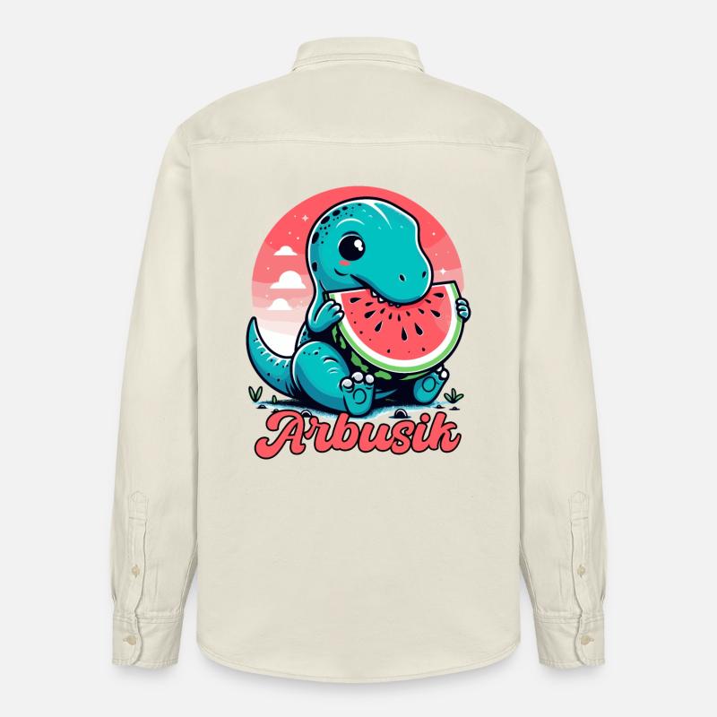 Mignon T-Rex Pastèque Arbusik Cadeau - Chemise unisexe coupe décontractée bio Stanley/Stella - écru doux