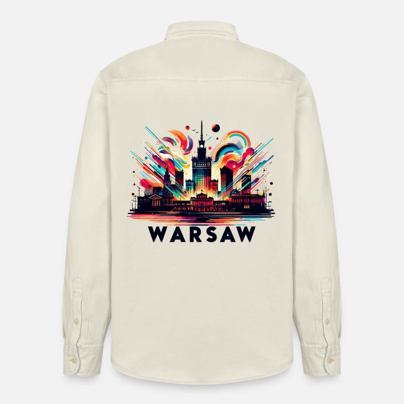 Varsovie Capitale Pologne Cadeau - Chemise unisexe coupe décontractée bio Stanley/Stella - écru doux