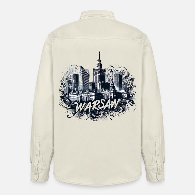 Varsovie Capitale Pologne Cadeau - Chemise unisexe coupe décontractée bio Stanley/Stella - écru doux