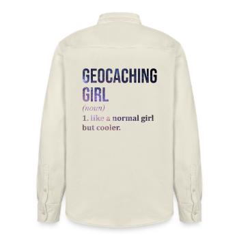Géocaching - Chemise unisexe coupe décontractée bio Stanley/Stella - écru doux - Dos - AI Model Male 178 light (178cm)