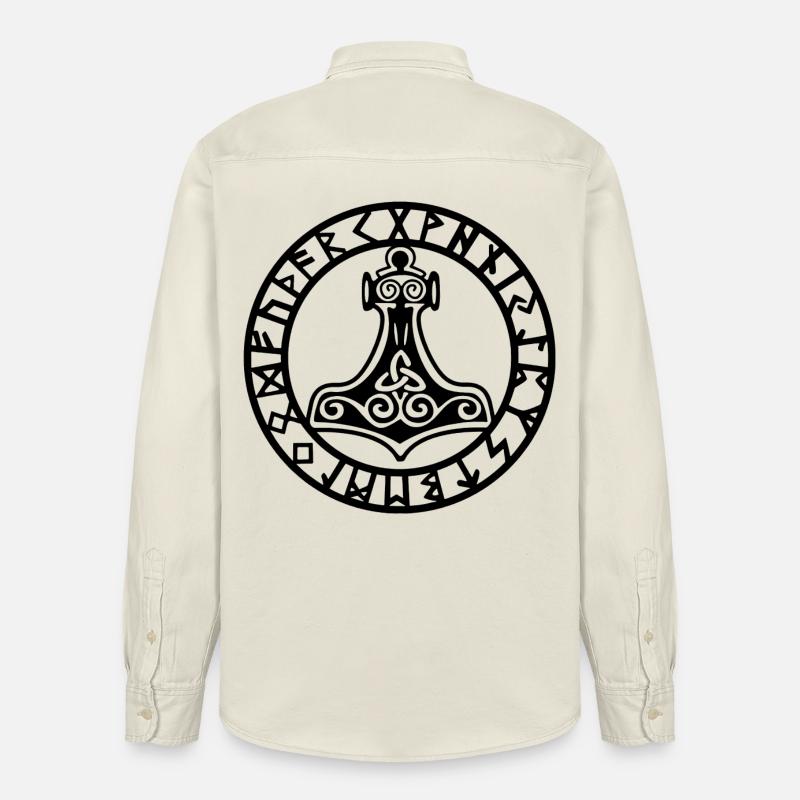 Schwarzer Wikingerhammer - Relaxed Fit Unisex Organic Hemd von Stanley/Stella - Natur