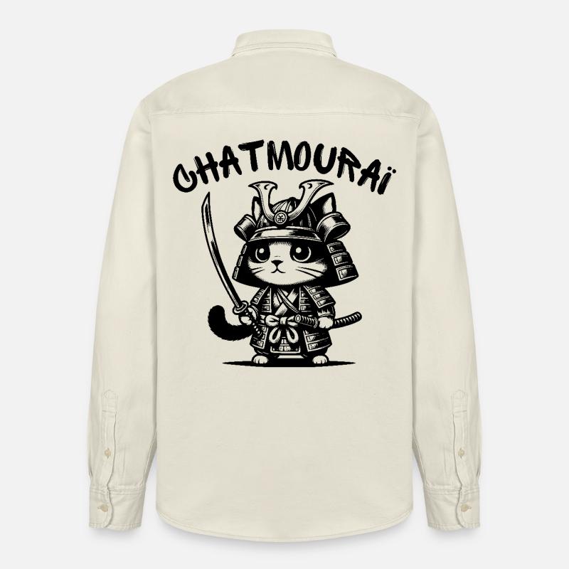 chat, chat mignon, chat doux - Chemise unisexe coupe décontractée bio Stanley/Stella - écru doux