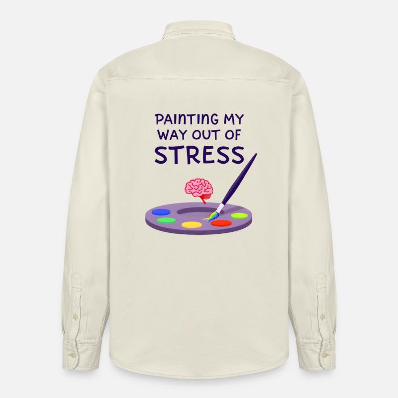 Peindre pour sortir du stress - Chemise unisexe coupe décontractée bio Stanley/Stella - écru doux