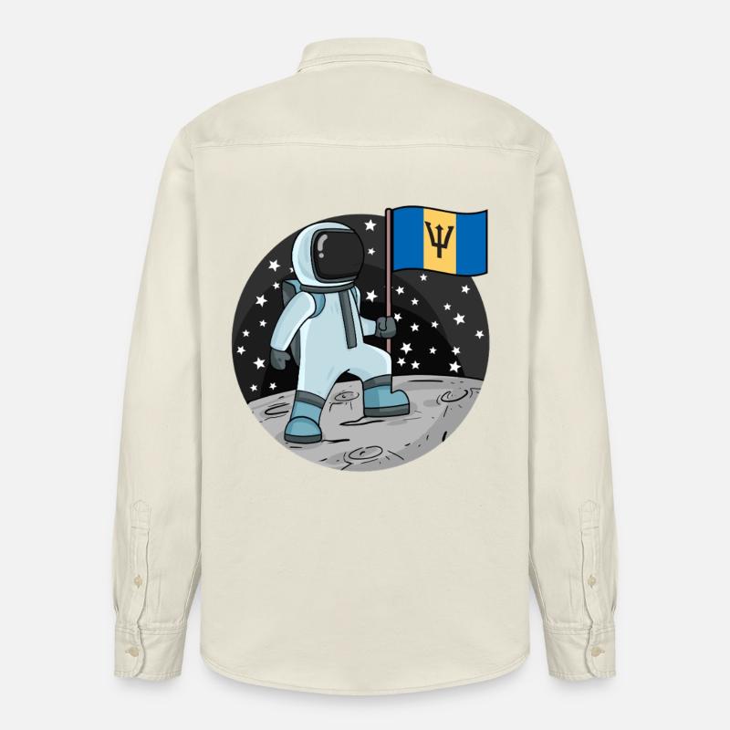 Drapeau astronaute Barbade - Chemise unisexe coupe décontractée bio Stanley/Stella - écru doux
