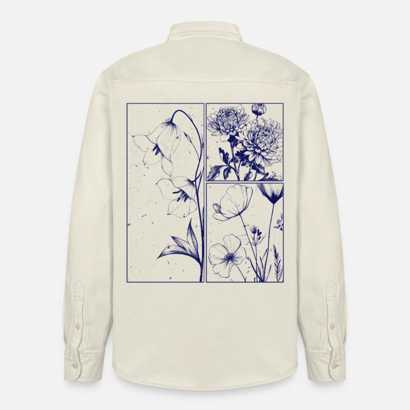 Blumen Chrysantheme Campanula Botanik Geschenk - Relaxed Fit Unisex Organic Hemd von Stanley/Stella - Natur