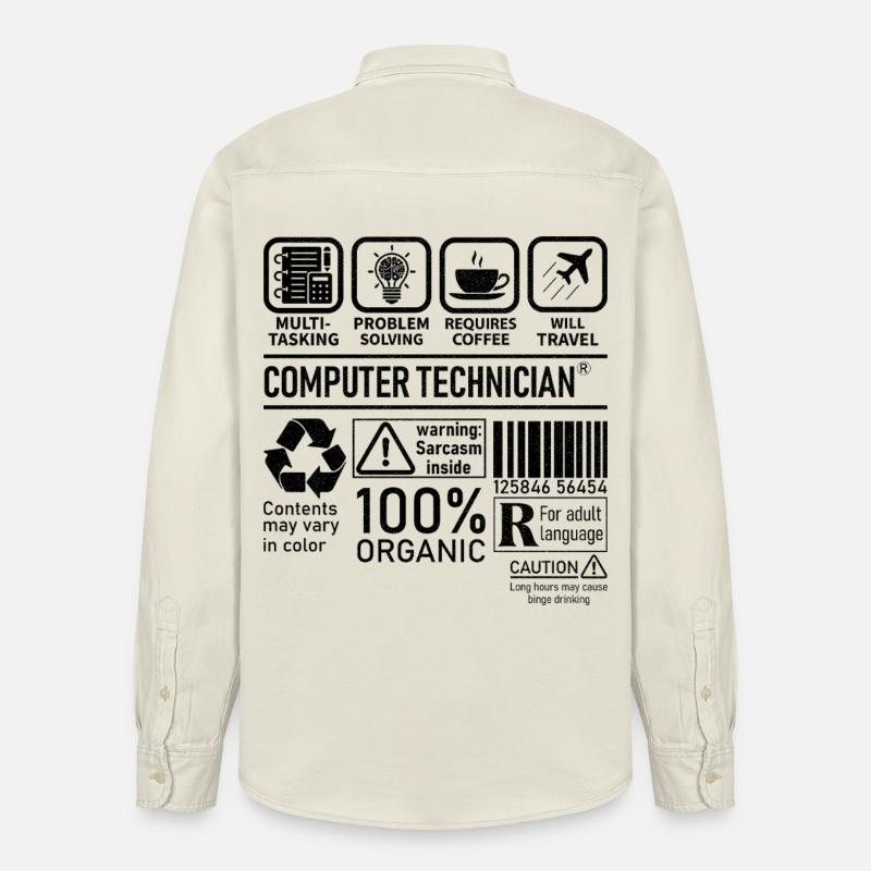 Computer Technician multi tasking problem solving - Relaxed Fit Unisex Organic Shirt by Stanley/Stella - soft Ecru
