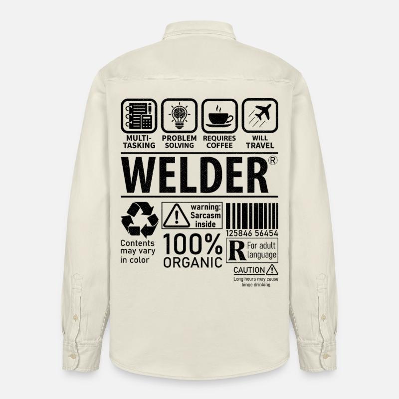 Welder multi tasking problem solving requires - Relaxed Fit Unisex Organic Shirt by Stanley/Stella - soft Ecru