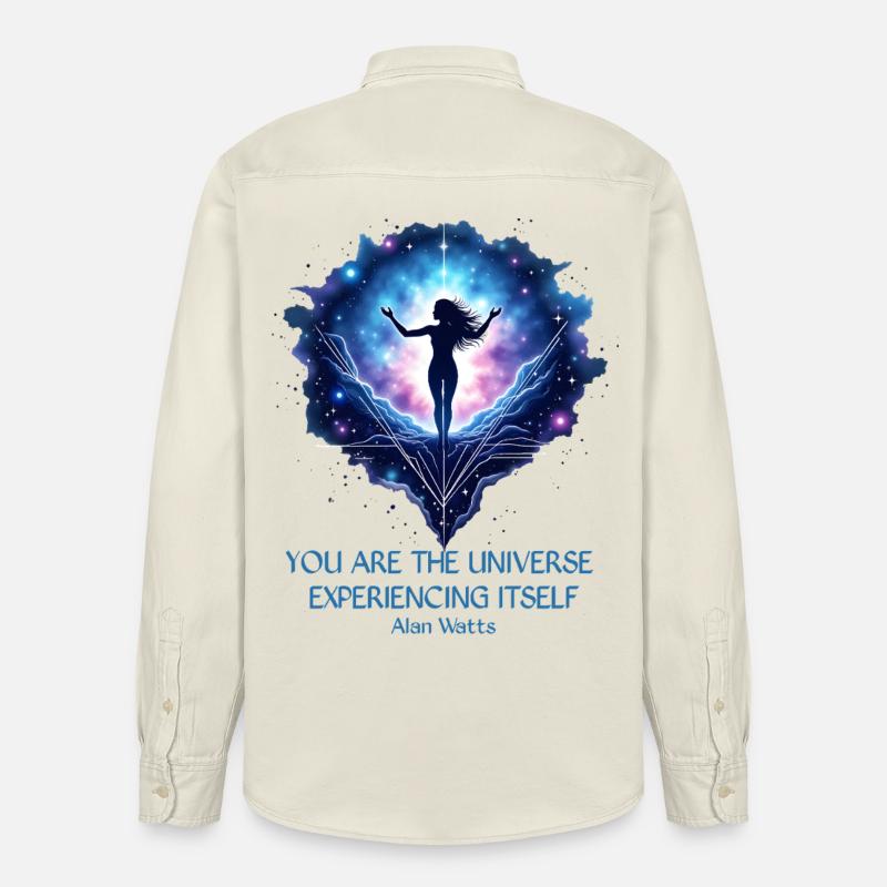 Femme Mystique | Alan Watts Citation Conception - Chemise unisexe coupe décontractée bio Stanley/Stella - écru doux