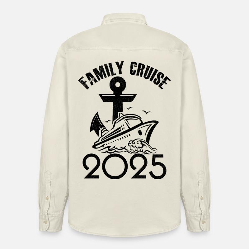 Familienkreuzfahrt 2025 - Relaxed Fit Unisex Organic Hemd von Stanley/Stella - Natur