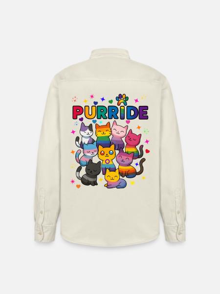 Purride LGBT Cats - Relaxed Fit Unisex Organic Shirt by Stanley/Stella - soft Ecru