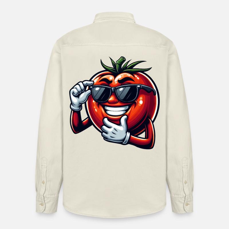 Coole Tomate mit Sonnenbrille Sommer Eitelkeit - Relaxed Fit Unisex Organic Hemd von Stanley/Stella - Natur