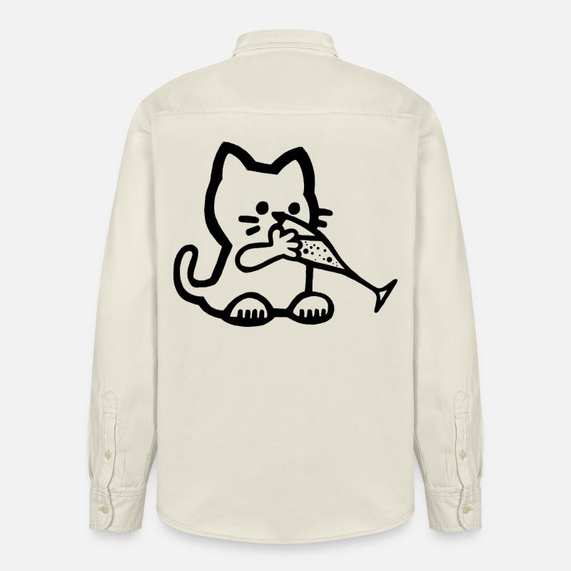 Durstiges Kätzchen - Relaxed Fit Unisex Organic Hemd von Stanley/Stella - Natur