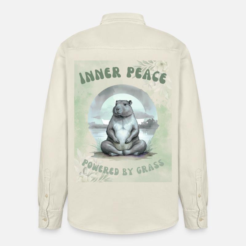 Inner Peace – Powered by Grass - Relaxed Fit Unisex Organic Hemd von Stanley/Stella - Natur