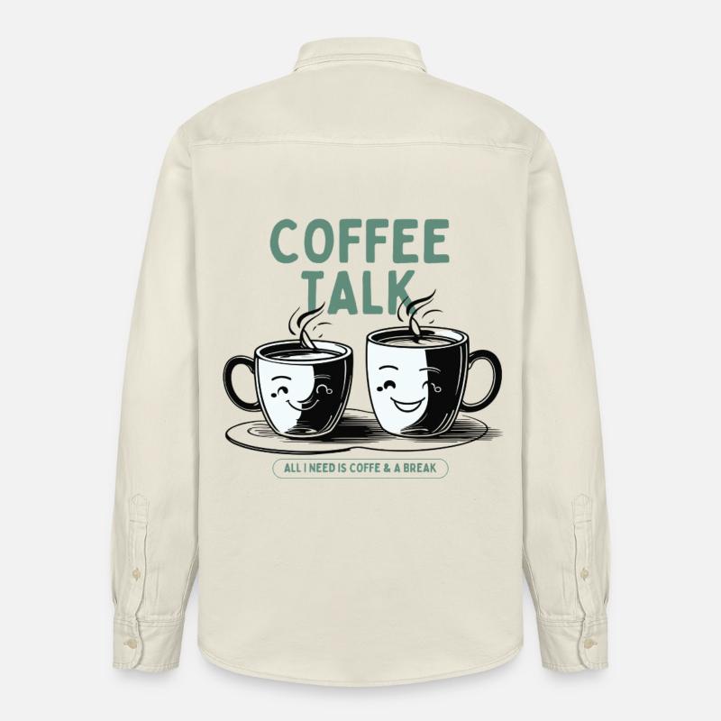 Coffee Addict – Coffee Lover Design - Chemise unisexe coupe décontractée bio Stanley/Stella - écru doux