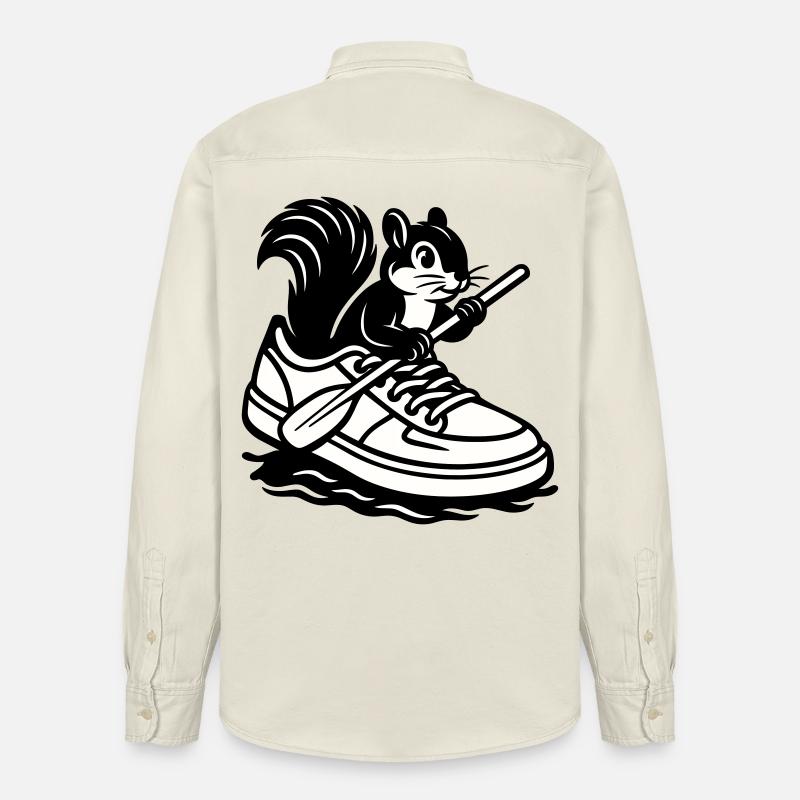 Eichhörnchen im Sneaker! - Relaxed Fit Unisex Organic Hemd von Stanley/Stella - Natur