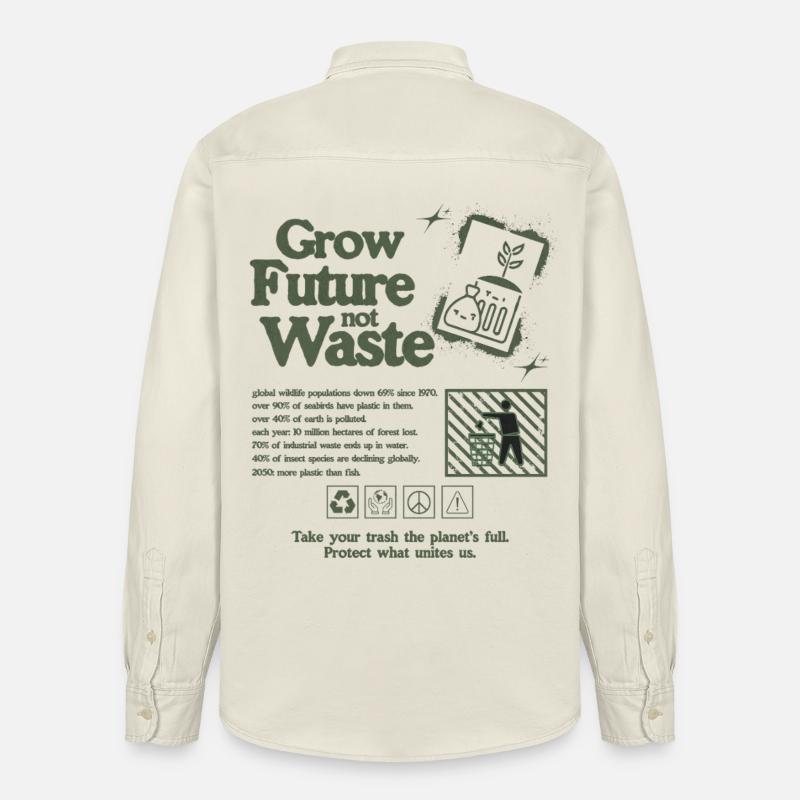 Déclaration de croissance durable Imprimer - Chemise unisexe coupe décontractée bio Stanley/Stella - écru doux