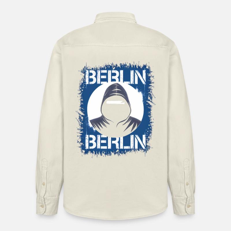 Sweat à capuche style graffiti Berlin - Chemise unisexe coupe décontractée bio Stanley/Stella - écru doux