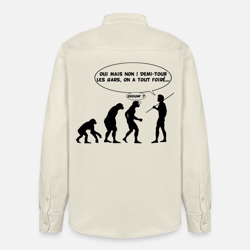 Evolution error (black) - Relaxed Fit Unisex Organic Shirt by Stanley/Stella - soft Ecru