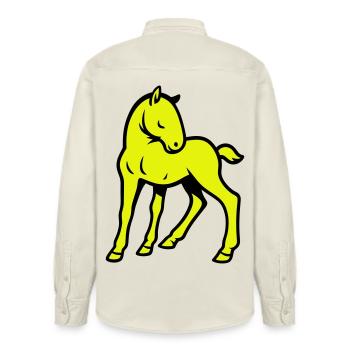 Cute Horse - Relaxed Fit Unisex Organic Hemd von Stanley/Stella - Natur - Hinten - AI Model Male 178 light (178cm)