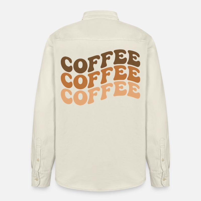 Citation d'un amateur de café - Chemise unisexe coupe décontractée bio Stanley/Stella - écru doux