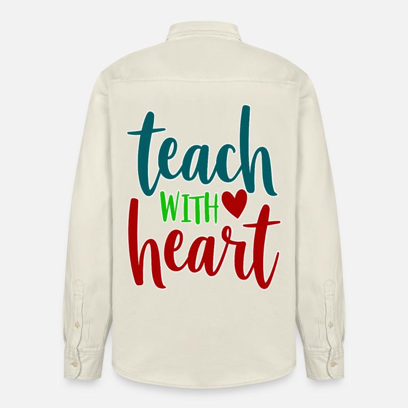 Enseigner avec le cœur Enseignant Dire - Chemise unisexe coupe décontractée bio Stanley/Stella - écru doux
