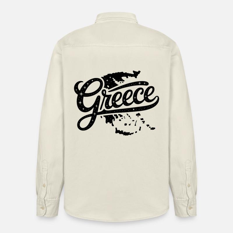 Grèce - Conception de souvenirs - Chemise unisexe coupe décontractée bio Stanley/Stella - écru doux