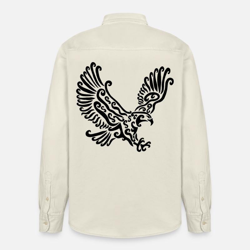 Aigle noir - Chemise unisexe coupe décontractée bio Stanley/Stella - écru doux