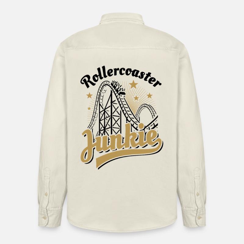 Rollercoaster Junkie - Achterbahn - Looping - Relaxed Fit Unisex Organic Hemd von Stanley/Stella - Natur