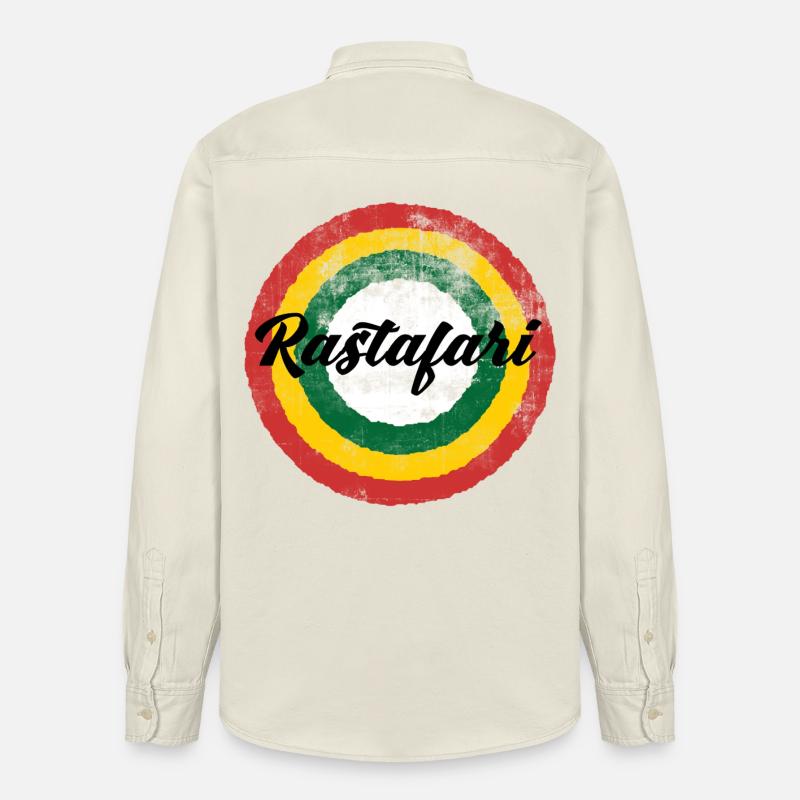 Conception de la roue chromatique rastafari - Chemise unisexe coupe décontractée bio Stanley/Stella - écru doux