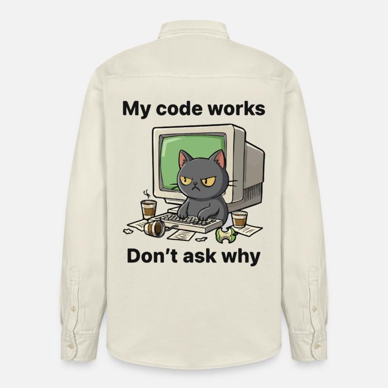 Mein Code funktioniert Frag nicht warum - Relaxed Fit Unisex Organic Hemd von Stanley/Stella - Natur