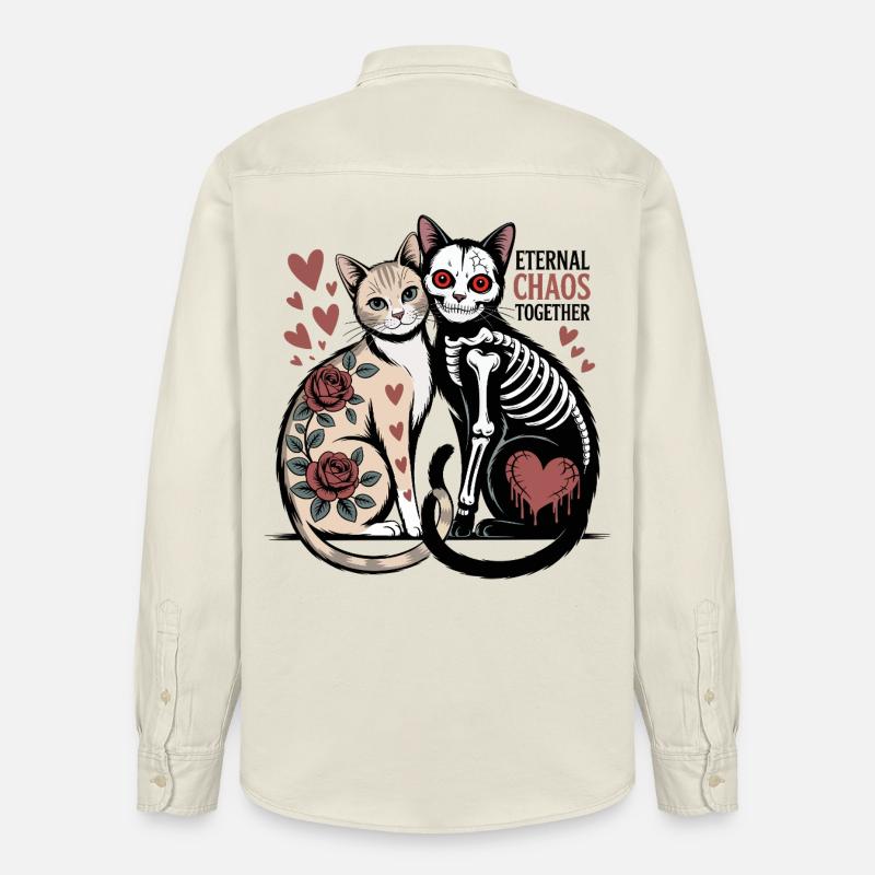 Chats du Chaos éternel - Chemise unisexe coupe décontractée bio Stanley/Stella - écru doux