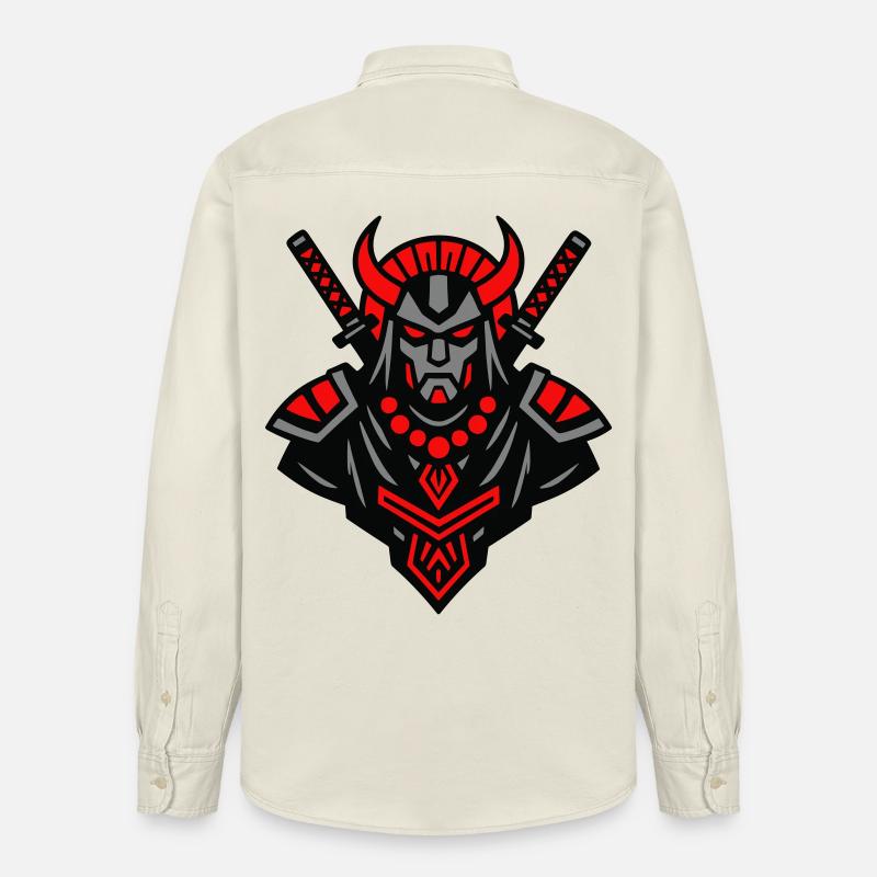 Samurai Devil Warrior - Relaxed Fit Unisex Organic Hemd von Stanley/Stella - Natur